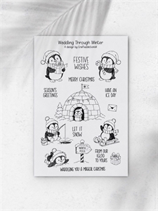 CraftAddictionUK Clear Stamp Set A5 - Waddling Through Winter